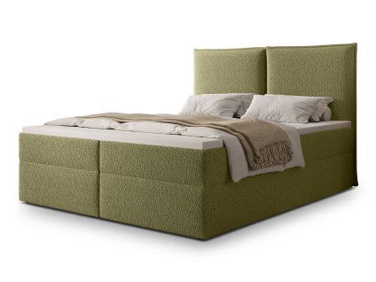 Čalúnená boxspringová manželská posteľ Seleno 180x200 - zelená