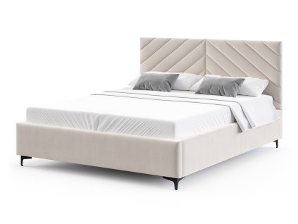 Krémová čalúnená posteľ 160X200 Elegante