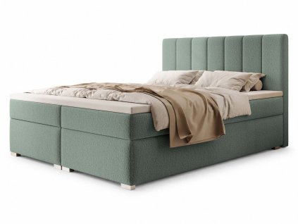 Mentolová boxspring posteľ Canira