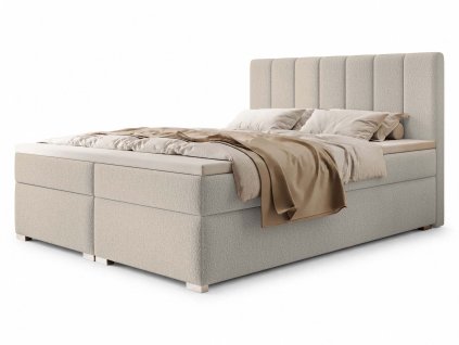 Krémová boxspring posteľ Canira