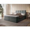 Čalúnená boxspring posteľ Massimo 160x200 - svetlosivá