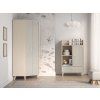 Rohová sivá skriňa Mevel s vysokou komodou