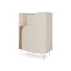 Vysoká béžová komoda na nožičkách Carmen - macadamia / dub