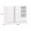 Biela komoda 135x96x47 cm biela / dub cremona