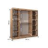 Šatníková skriňa Alyxia II 180/200 - dub artisan