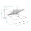 Čalúnená posteľ 120x200 s úložným priestorom Dony - rozmer