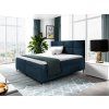 Boxspring manželská posteľ Leila - tmavomodrá